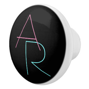 Modern Overlapping Pink Turquoise Keramikknauf