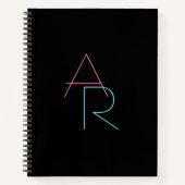 Modern Overlapping Pink Turquoise Notizblock (Vorderseite)