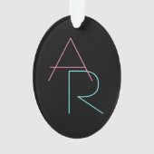 Modern Overlapping Pink Turquoise Ornament (Rückseite)