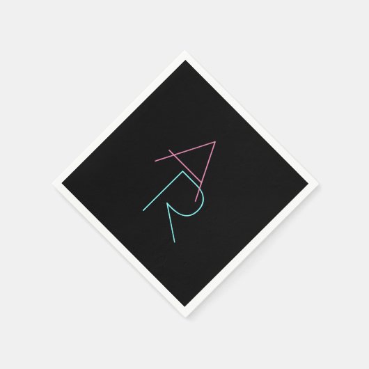 Modern Overlapping Pink Turquoise Serviette (Ecke)