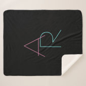 Modern Overlapping Pink Turquoise Sherpadecke (Vorderseite (Horizontal))