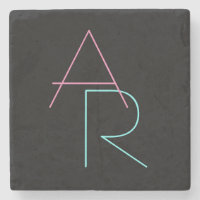 Modern Overlapping Pink Turquoise