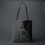 Modern Overlapping Pink Turquoise Tasche<br><div class="desc">Cool,  modern overlapping initials.</div>