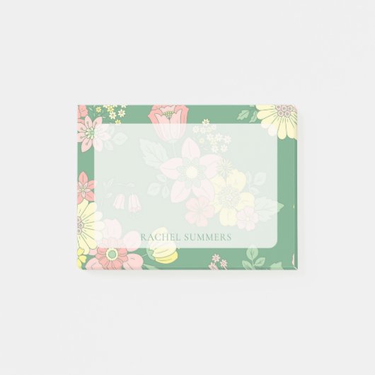 Modern Overlay Boho floral farbig Post-it Klebezettel (Vorderseite)