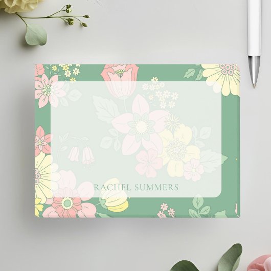 Modern Overlay Boho floral farbig Post-it Klebezettel