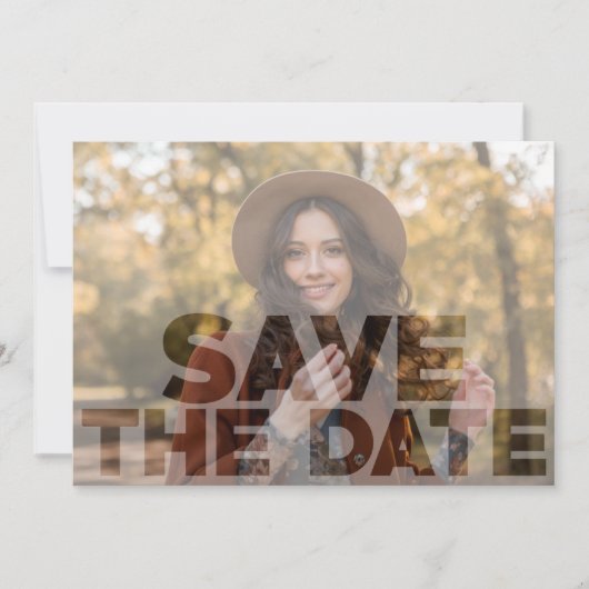Modern Overlay Foto Abschluss Save The Date (Vorderseite)