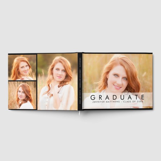 Modern Overlay Foto Collage Abschluss Gästebuch (Voll)