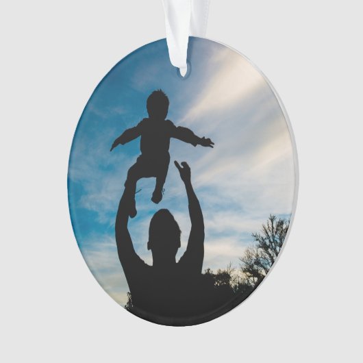 Modern Overlay Personalized Photo Ornament (Vorderseite)