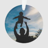 Modern Overlay Personalized Photo Ornament (Vorderseite)