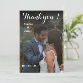 Modern Overlay Wedding Danke-Card Dankeskarte (Stehend Vorderseite)