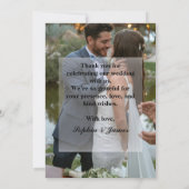 Modern Overlay Wedding Danke-Card Dankeskarte (Rückseite)