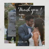Modern Overlay Wedding Danke-Card Dankeskarte (Vorne/Hinten)