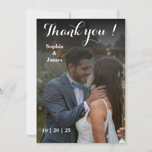 Modern Overlay Wedding Danke-Card Dankeskarte