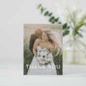 Modern Overlay Wedding Vielen Dank Foto Postcard Postkarte (Stehend Vorderseite)