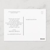 Modern Overlay Wedding Vielen Dank Foto Postcard Postkarte (Rückseite)