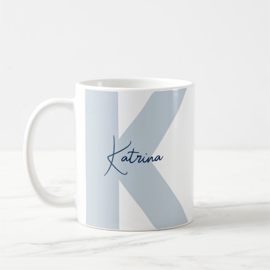 Modern Oversified Monogram Initial Handwriting Nam Kaffeetasse (Links)