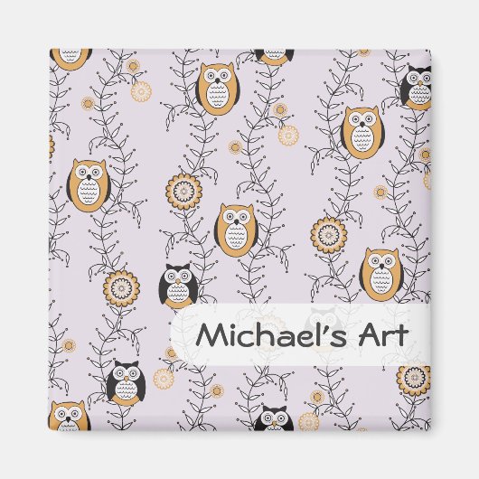 Modern Owls Children's Art Magnet (Vorne)
