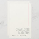 Modern Own Name Trendy Minimalist Plain Briefpapier (Vorne/Hinten)