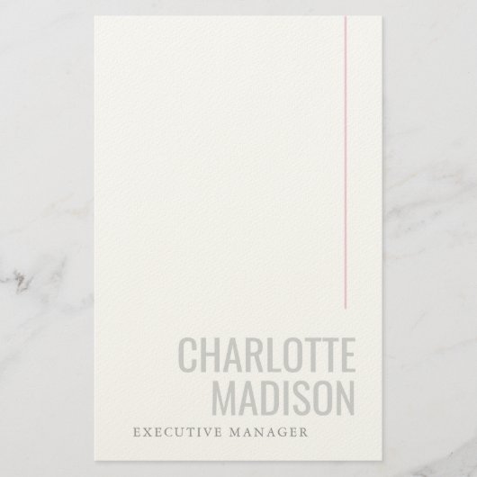 Modern Own Name Trendy Minimalist Plain Briefpapier (Vorderseite)