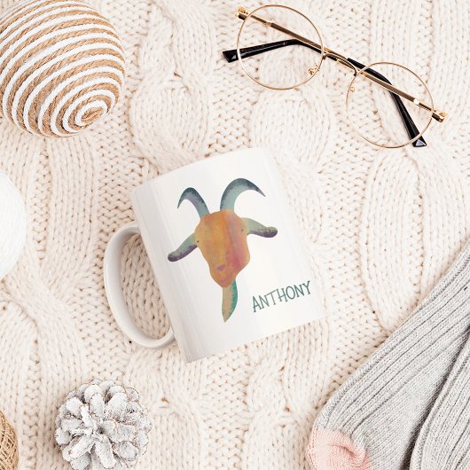 Modern Painted Goat Illustration Personalized Kaffeetasse