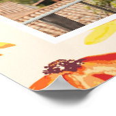 Modern Painted Orange Flowers Custom Photo Poster (Ecke)