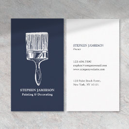 Modern Painter & Decorator Navy Blue and White Visitenkarte