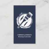 Modern Painter & Decorator Navy Blue White Visitenkarte (Vorderseite)