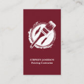 Modern Painter & Decorator Red and White Simple Visitenkarte (Vorderseite)