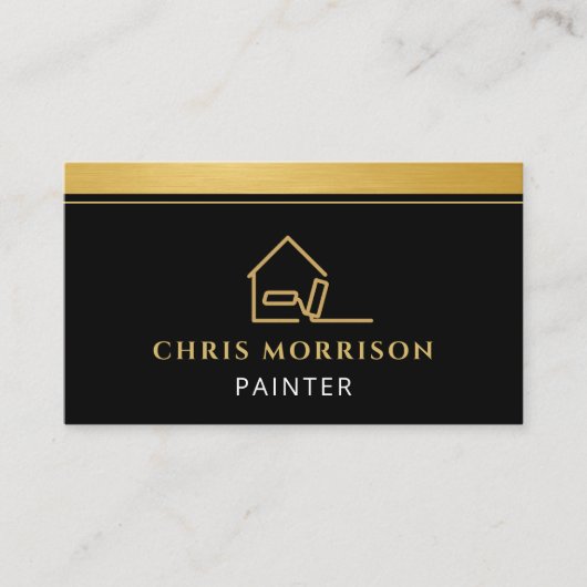 Modern Painter Gold Black Visitenkarte (Vorderseite)