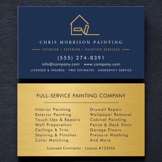 Modern Painter Painting Metallic Gold Visitenkarte