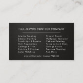 Modern Painter Professional Metallic Visitenkarte (Rückseite)