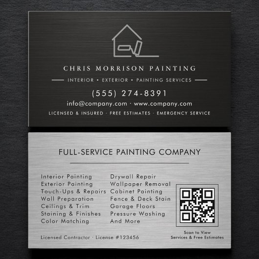 Modern Painting Services QR Code Visitenkarte