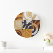 Modern Painting with Circular Patterns Große Wanduhr (Zuhause)