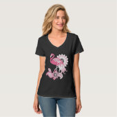 Modern Paisley Pink Flamingo T-Shirt (Vorderseite Vollansicht)