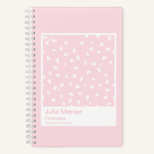 Modern Pale Pink Floral Pattern Swatch Small Notizblock (Vorderseite)