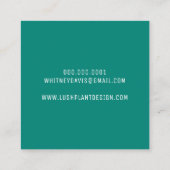 MODERN PALM LEAF LOGO Grün des botanischen Lebens Quadratische Visitenkarte (Rückseite)