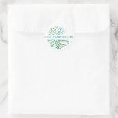 MODERN PALM LEAF LOGO Grün des botanischen Lebens Runder Aufkleber (Tasche)