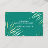 MODERN PALM LEAF LOGO Grün des botanischen Lebens Visitenkarte (Rückseite)