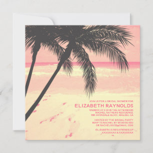 Modern Palm Tree Beach Bridal Einladungen