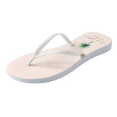Modern Palm Tree Bride Tribe Blush Bachelorette Badesandalen (Schrägansicht)