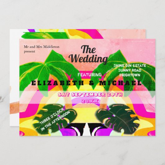 Modern Palmenbaum Farbenfrohe Festspiele Rainbow H (Vorne/Hinten)