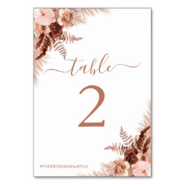 Modern Pampas Grass Bohemisch Terracotta Wedding Tischnummer