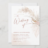 Modern Pampas Grass Floral Boho Einladung (Vorderseite)