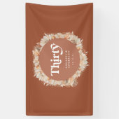 Modern pampas grass terracotta 30. Geburtstag Banner (Vertikal)