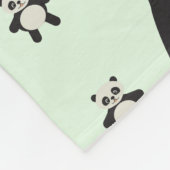 Modern Panda Bear Muster Babyname grün Fleecedecke (Ecke)