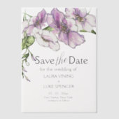 Modern Pansy Save the Date Pergament Einladungen (Vorderseite)