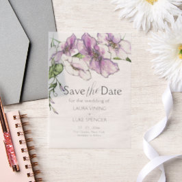 Modern Pansy Save the Date Pergament Einladungen