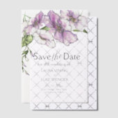 Modern Pansy Save the Date Pergament Einladungen (Versetzt (Einladung))