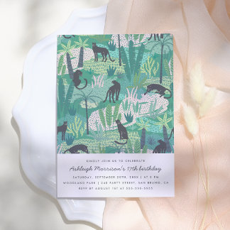 Modern Panther Jungle Geburtstagsparty Einladung