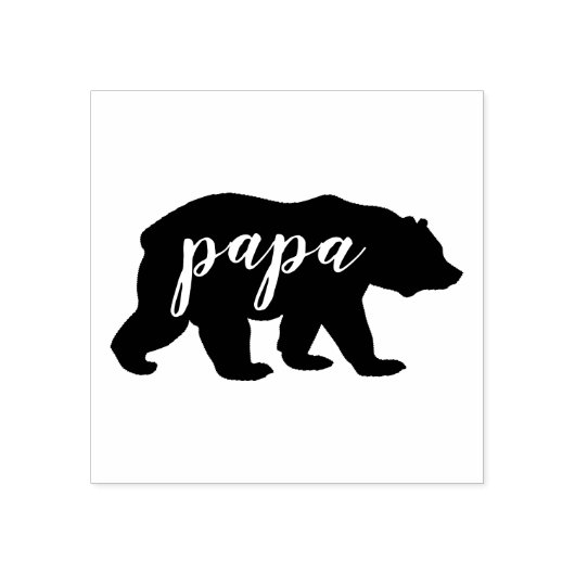 Modern Papa Bear Script Silhouette Gummistempel (Prägung)